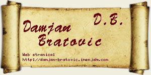 Damjan Bratović vizit kartica